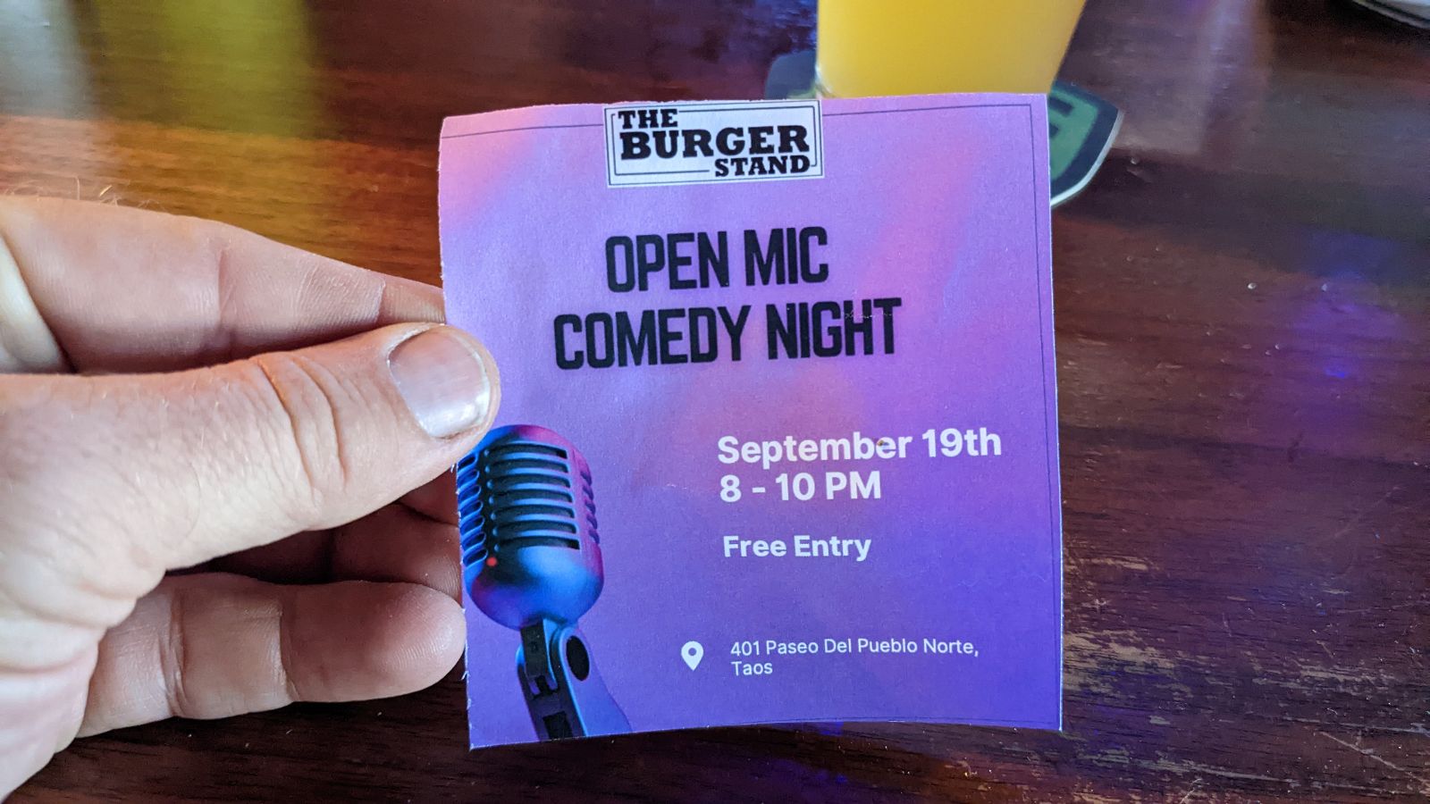 open mic at The Burger Stand 9/19/2022